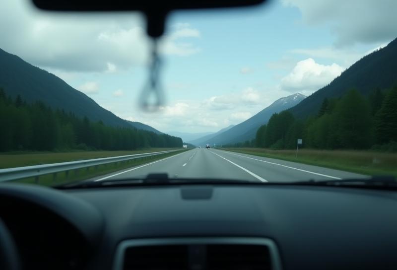 Austrian motorway vignette on a windshield